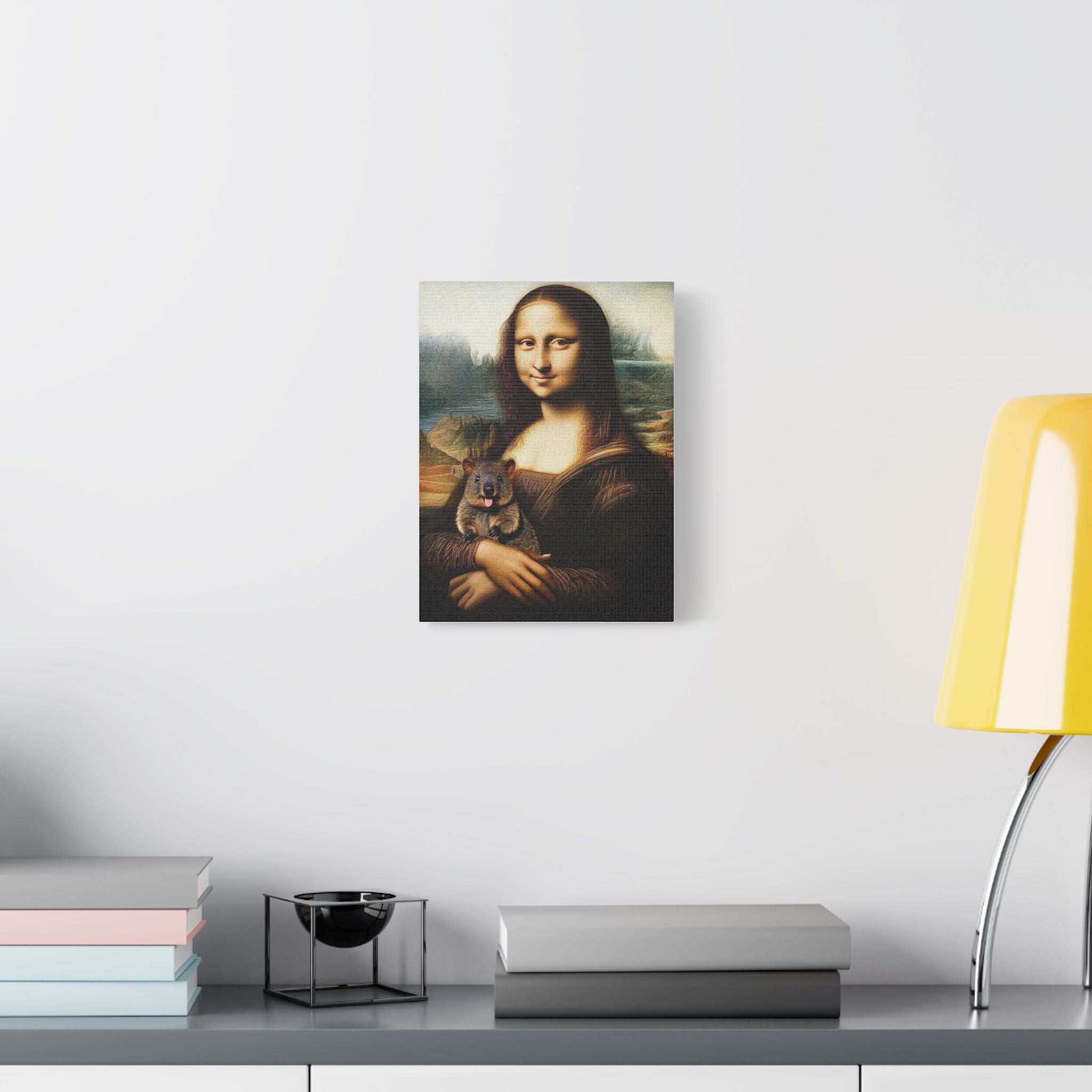 Quokka Charm - Mona Lisa Parody Canvas Print