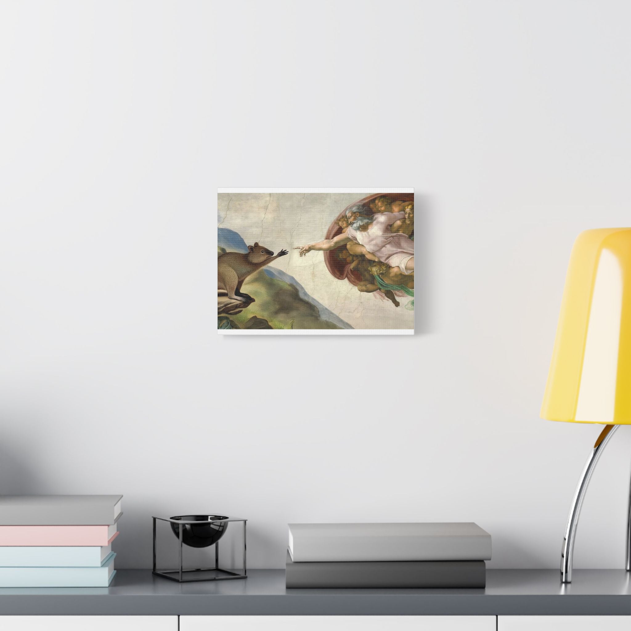 Quokka's Touch - Creation of Adam Parody Canvas Print