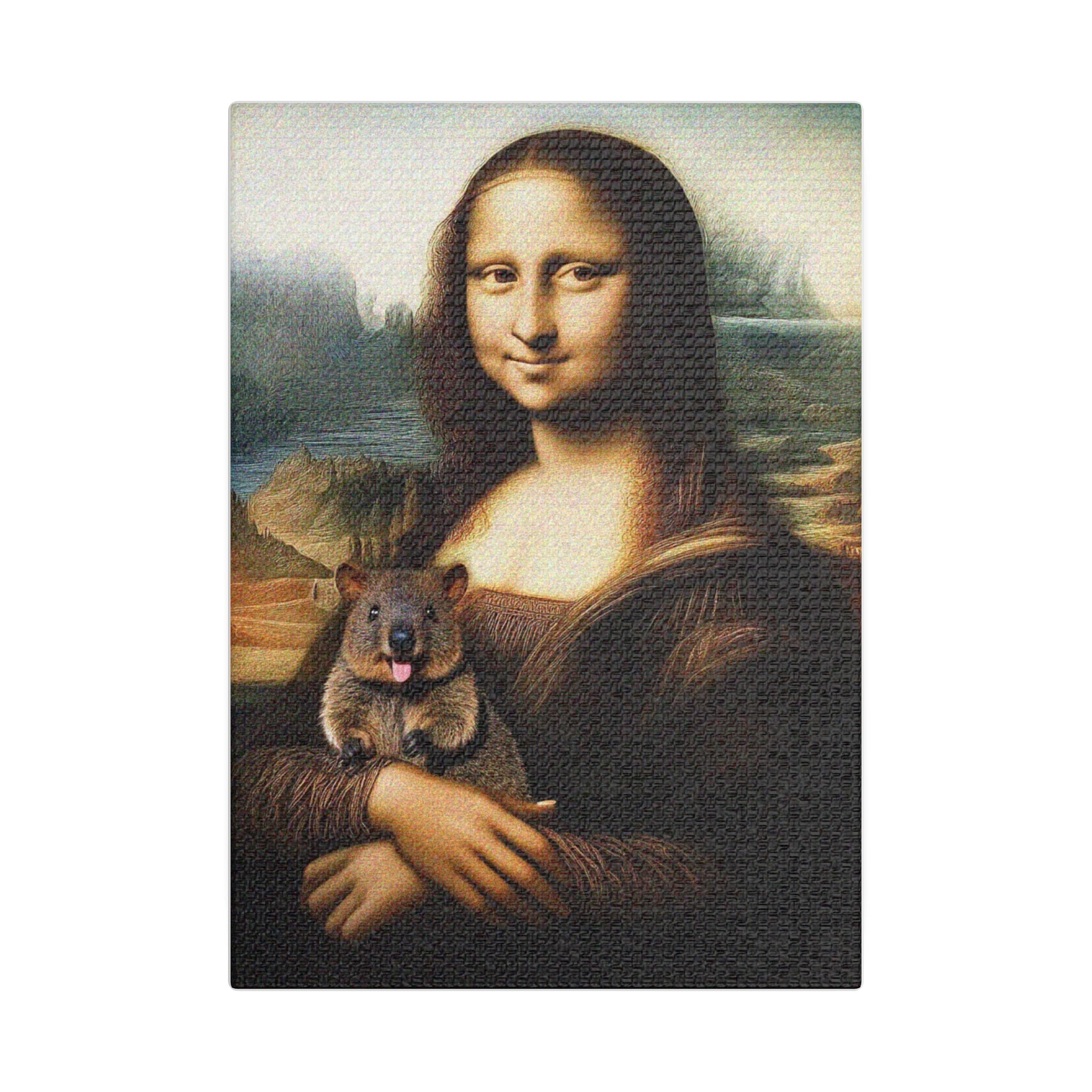 Quokka Charm - Mona Lisa Parody Canvas Print