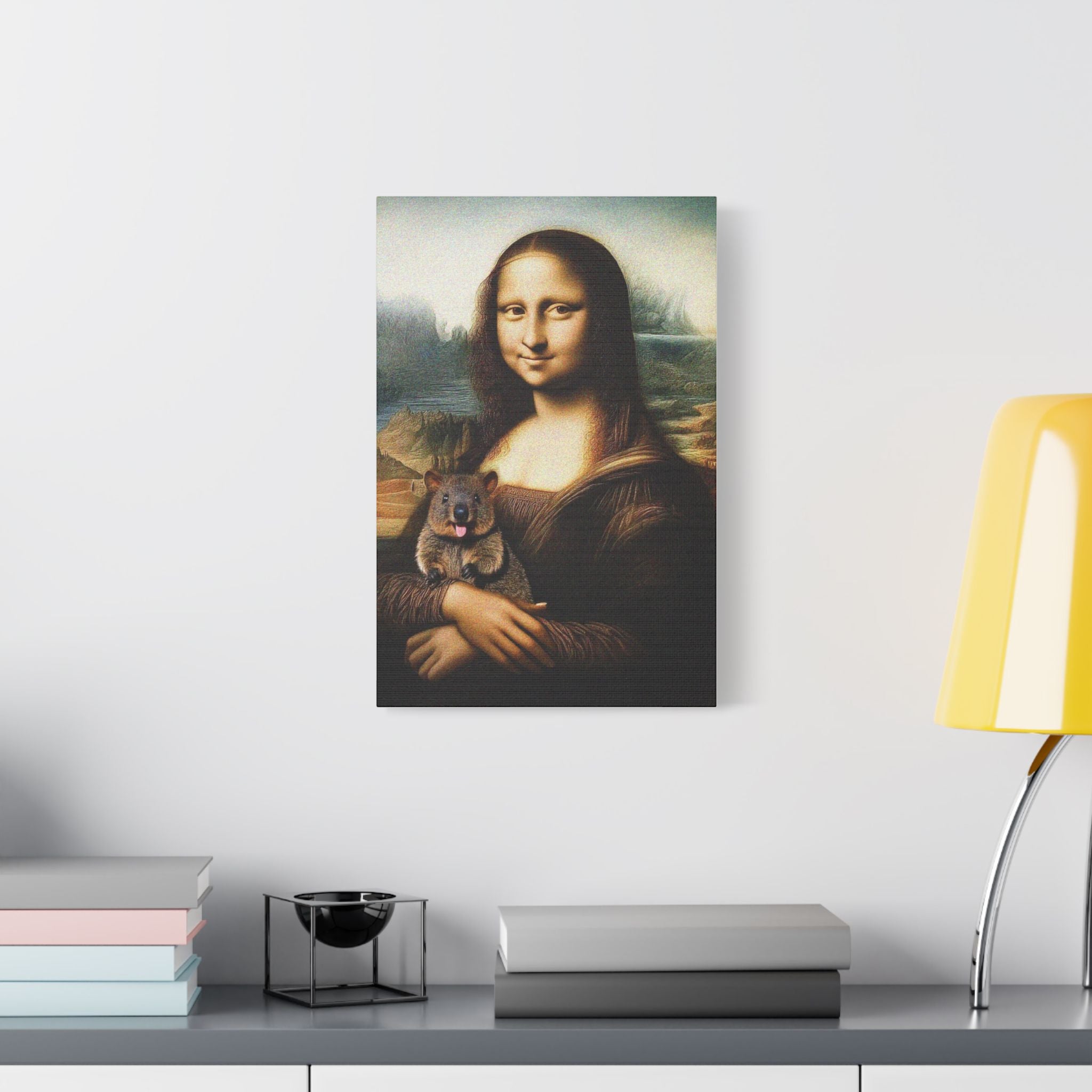 Quokka Charm - Mona Lisa Parody Canvas Print