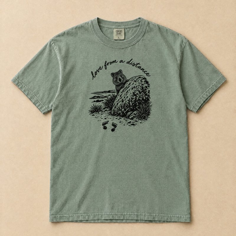 Love from a Distance Quokka T-Shirt – Handwritten Boulder Peek Tee