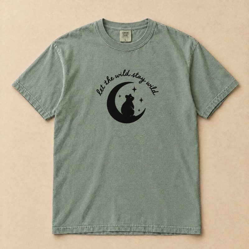 Let the Wild Stay Wild Quokka T-Shirt – Handwritten Moon Silhouette Tee