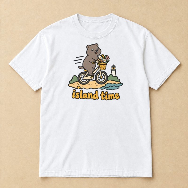 Island Time Quokka T-Shirt – Retro Bike Ride Graphic Tee