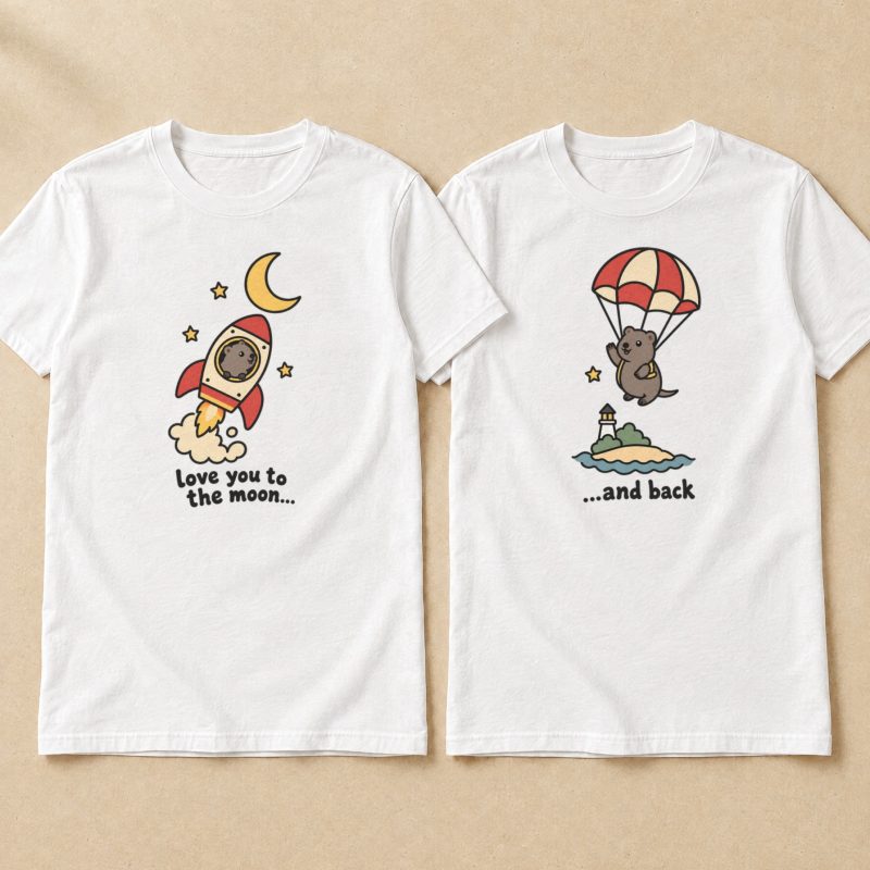 …And Back Couple T-Shirt (2 of 2) – Parachute Quokka Matching Tee