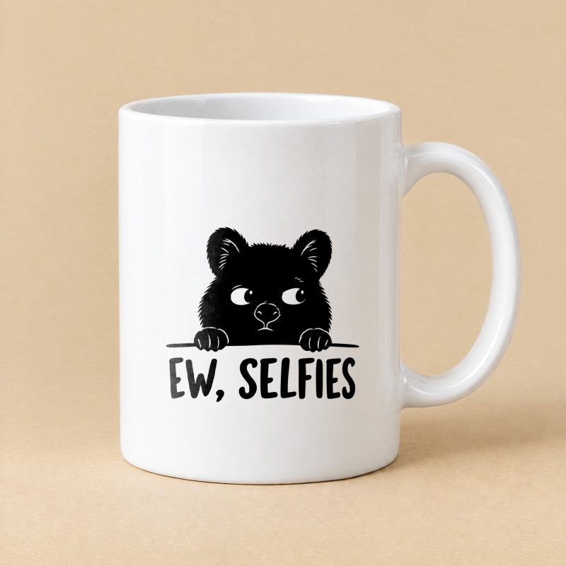 Ew, Selfies Quokka Mug – Funny Peeking Quokka Coffee Mug 11oz