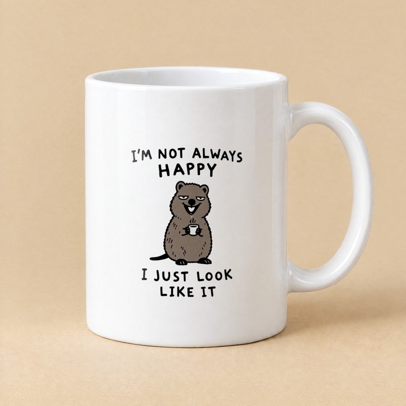 I'm Not Always Happy, I Just Look Like It – Funny Quokka Mug 11oz