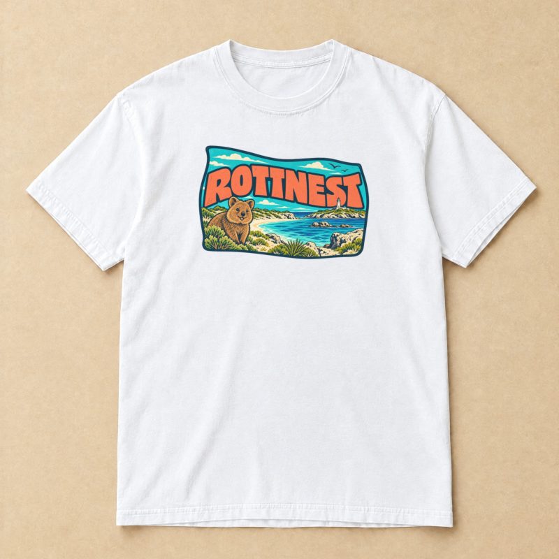 Rottnest Island Quokka T-Shirt – Retro Coastal Graphic Tee