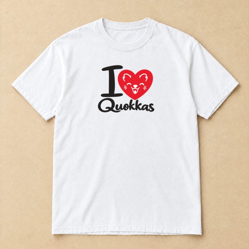 I Love Quokkas T-Shirt – Heart & Quokka Graphic Tee