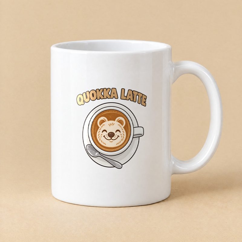 Quokka Latte Mug – Latte Art Quokka Coffee Mug 11oz