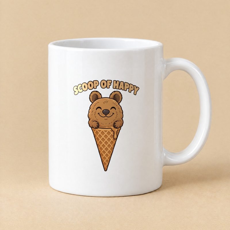 Scoop of Happy Quokka Mug – Ice Cream Cone Pun Mug 11oz