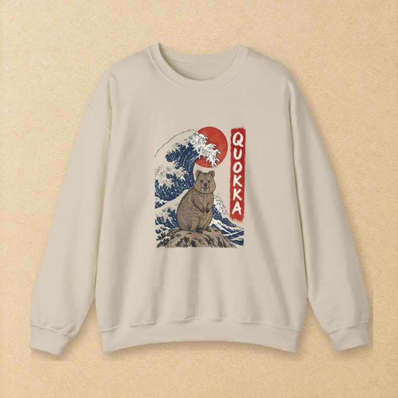 Great Wave Quokka Sweatshirt – Japanese Woodblock Crewneck