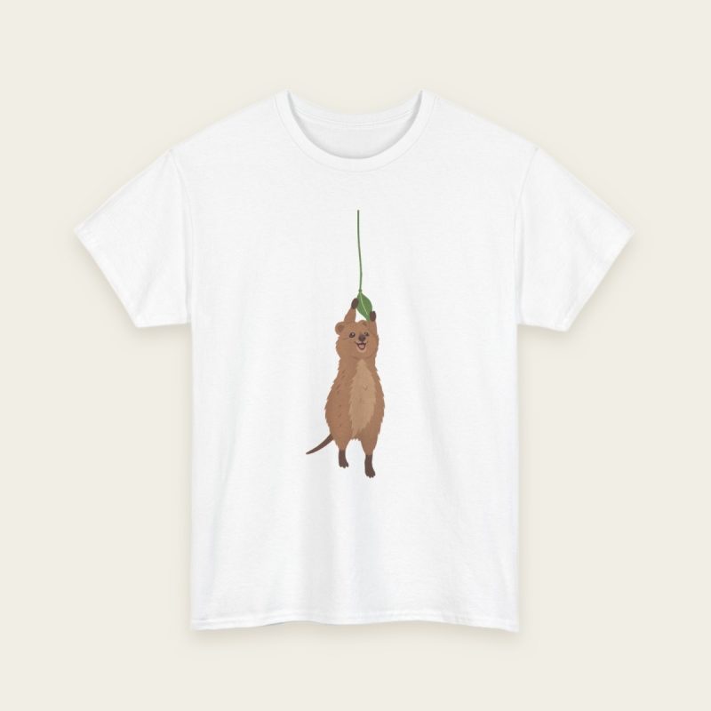 Hanging Around quokka t-shirt, white, front