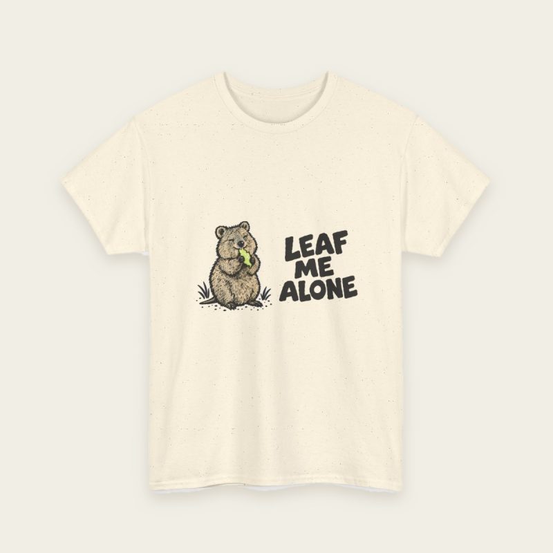 leaf me alone natural quokka t-shirt