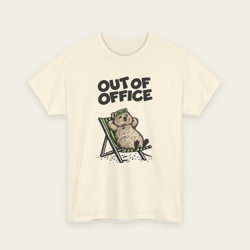 out of office natural quokka t-shirt