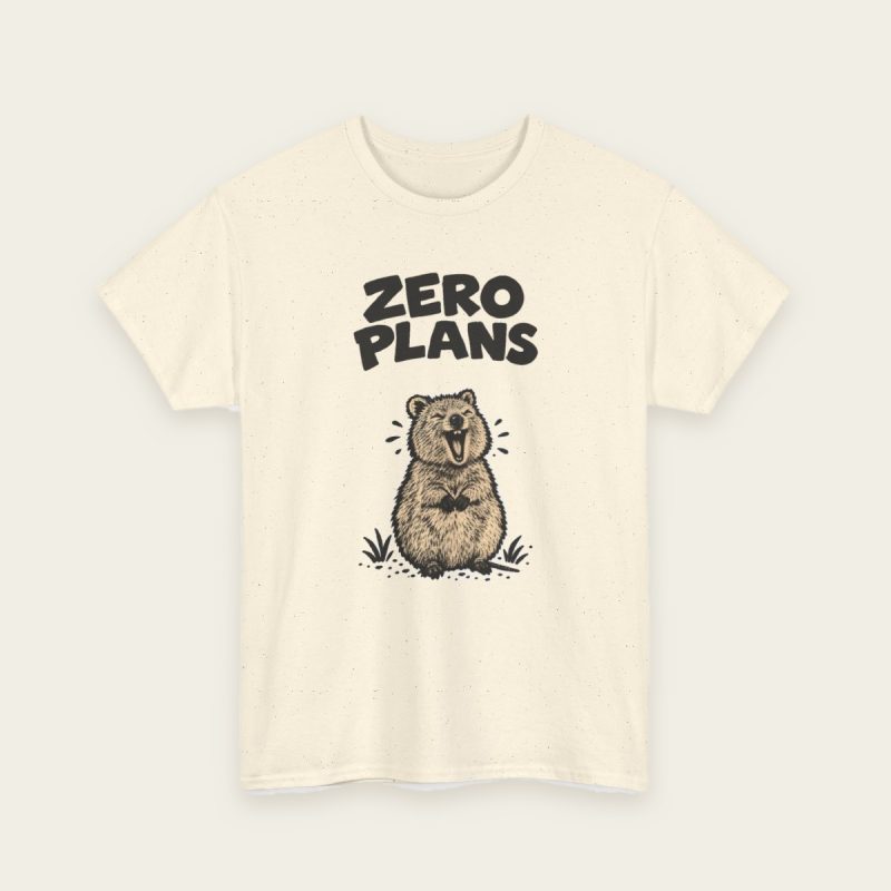 zero plans natural quokka t-shirt