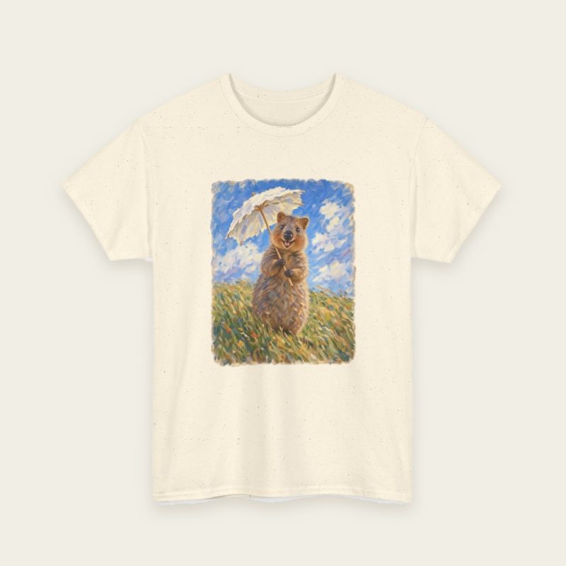 Quokka with a Parasol T-Shirt – natural tee
