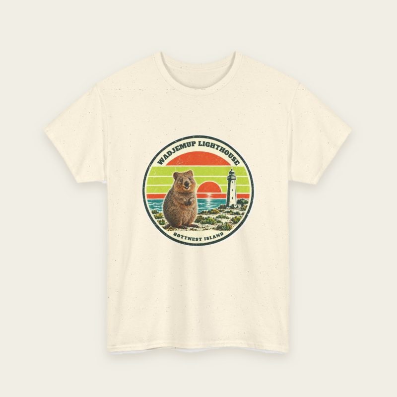 wadjemup lighthouse natural quokka t-shirt