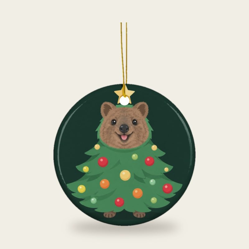 Christmas tree quokka ceramic ornament