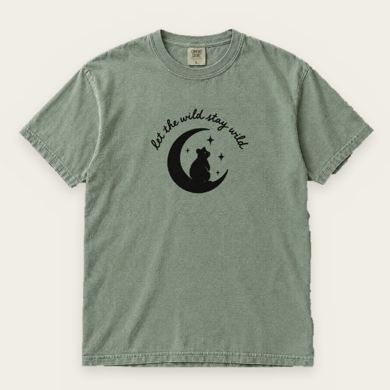 Let the Wild Stay Wild Quokka T-Shirt – Handwritten Moon Silhouette Tee