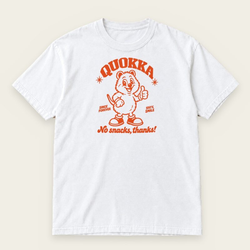 No Snacks, Thanks! Quokka T-Shirt – Retro Mascot Graphic Tee