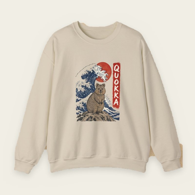 Great Wave Quokka Sweatshirt – Japanese Woodblock Crewneck
