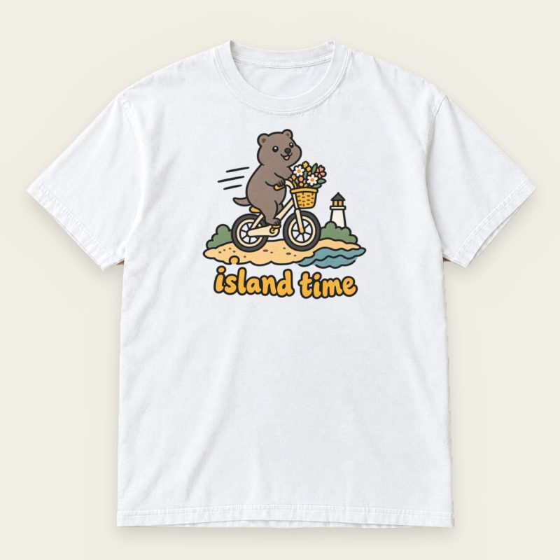 Island Time Quokka T-Shirt – Retro Bike Ride Graphic Tee