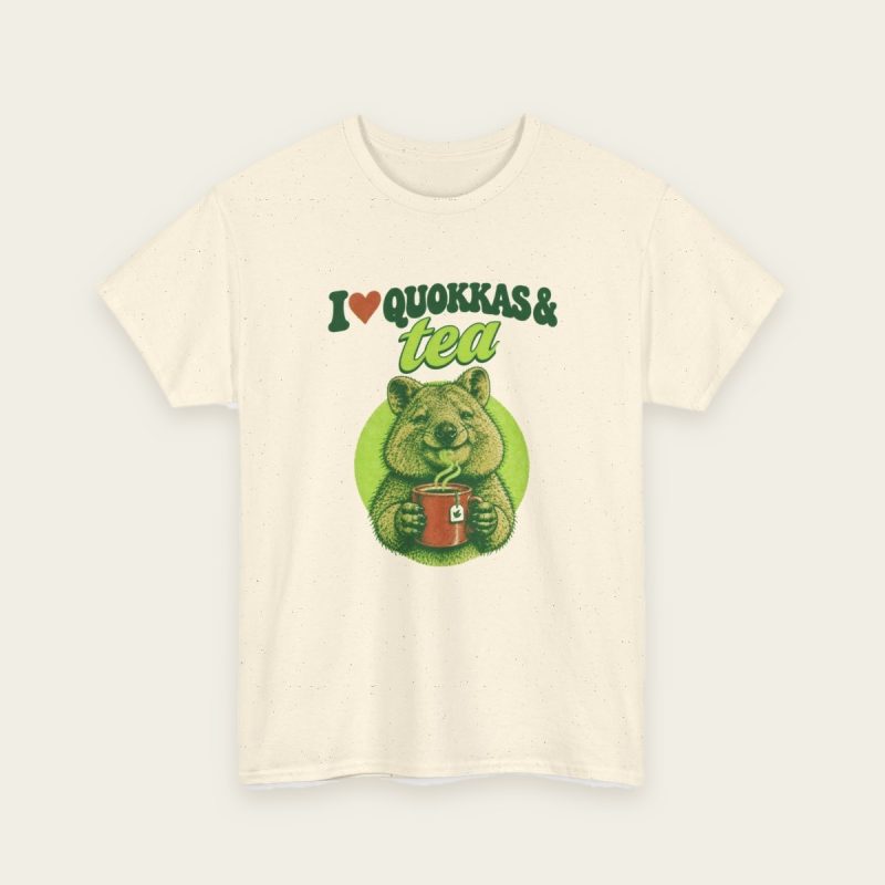 I Love Quokkas & Tea t-shirt in Natural