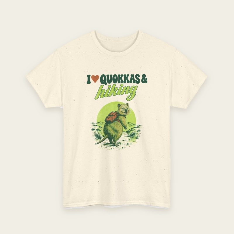 I Love Quokkas & Hiking t-shirt in Natural