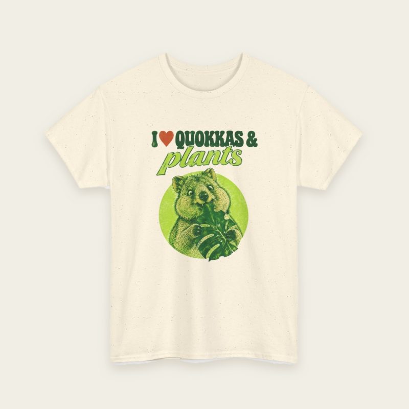 I Love Quokkas & Plants t-shirt in Natural