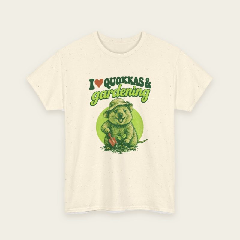 I Love Quokkas & Gardening t-shirt in Natural