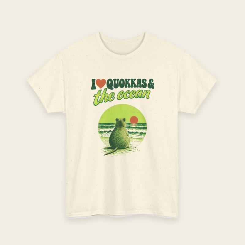 I Love Quokkas & the Ocean t-shirt in Natural