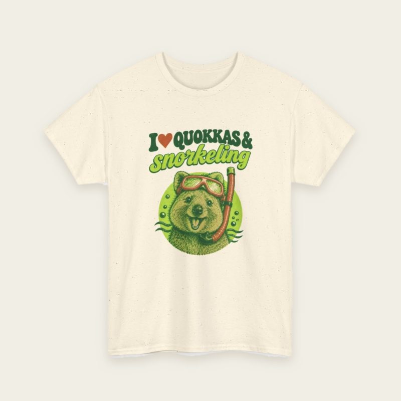 I Love Quokkas & Snorkeling t-shirt in Natural