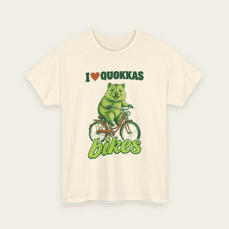 I Love Quokkas & Bikes T-Shirt – natural tee