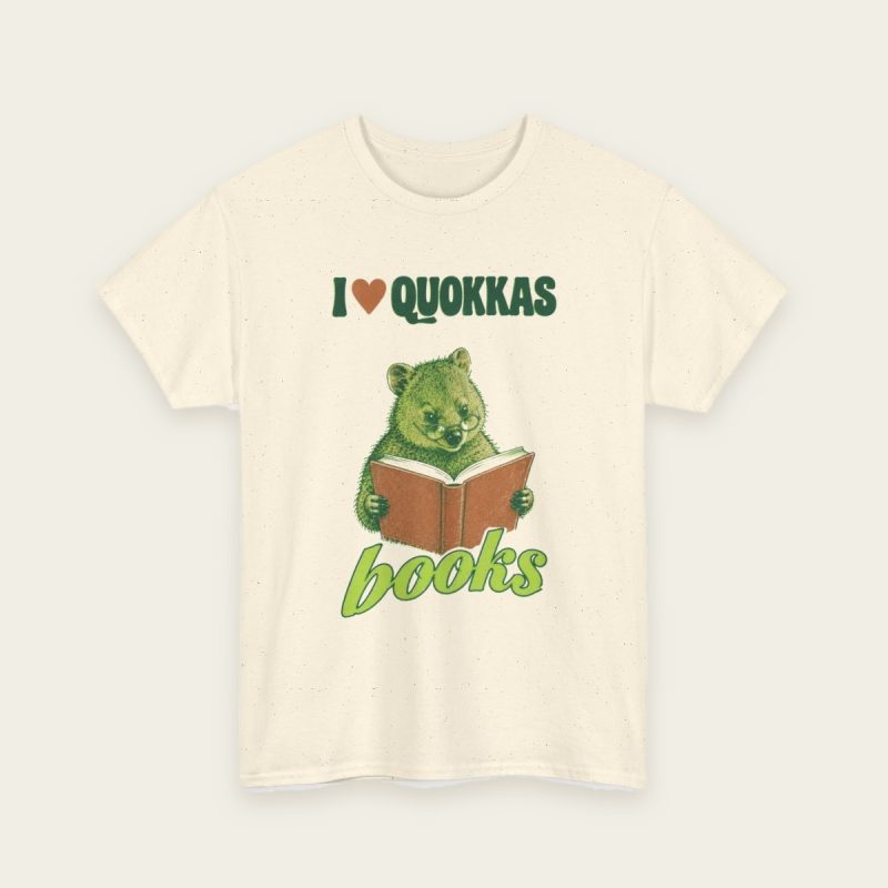 I Love Quokkas & Books T-Shirt – natural tee