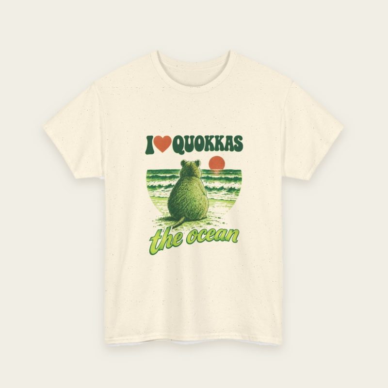I Love Quokkas & the Ocean T-Shirt – natural tee