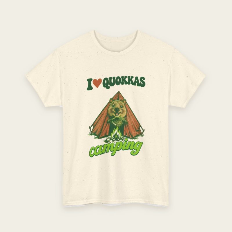 I Love Quokkas & Camping T-Shirt – natural tee
