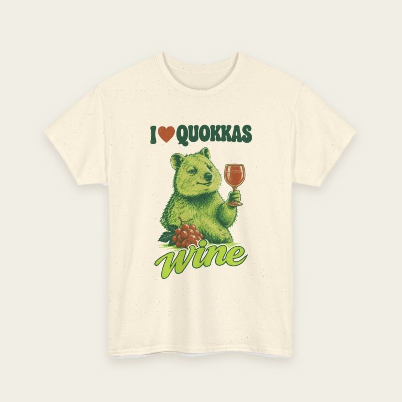 I Love Quokkas & Wine T-Shirt – natural tee