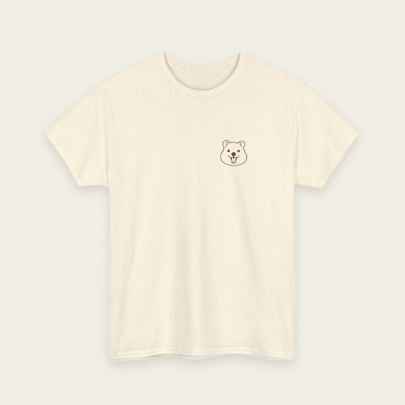 Little Quokka Face T-Shirt in Natural – fine line quokka sketch