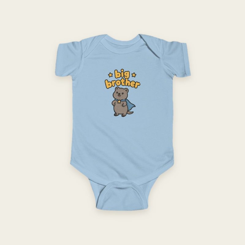 Big Brother quokka baby bodysuit in Light Blue