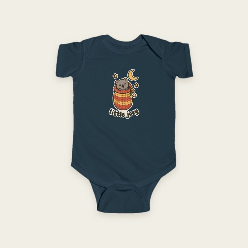Little Joey quokka baby bodysuit in Navy