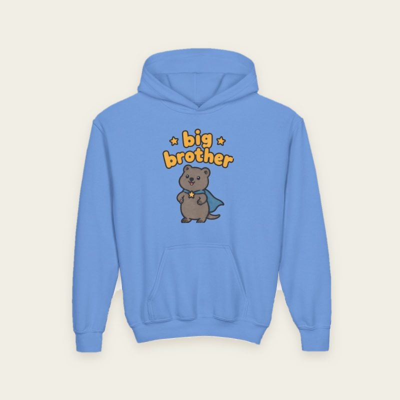Big Brother quokka kids hoodie in Carolina Blue