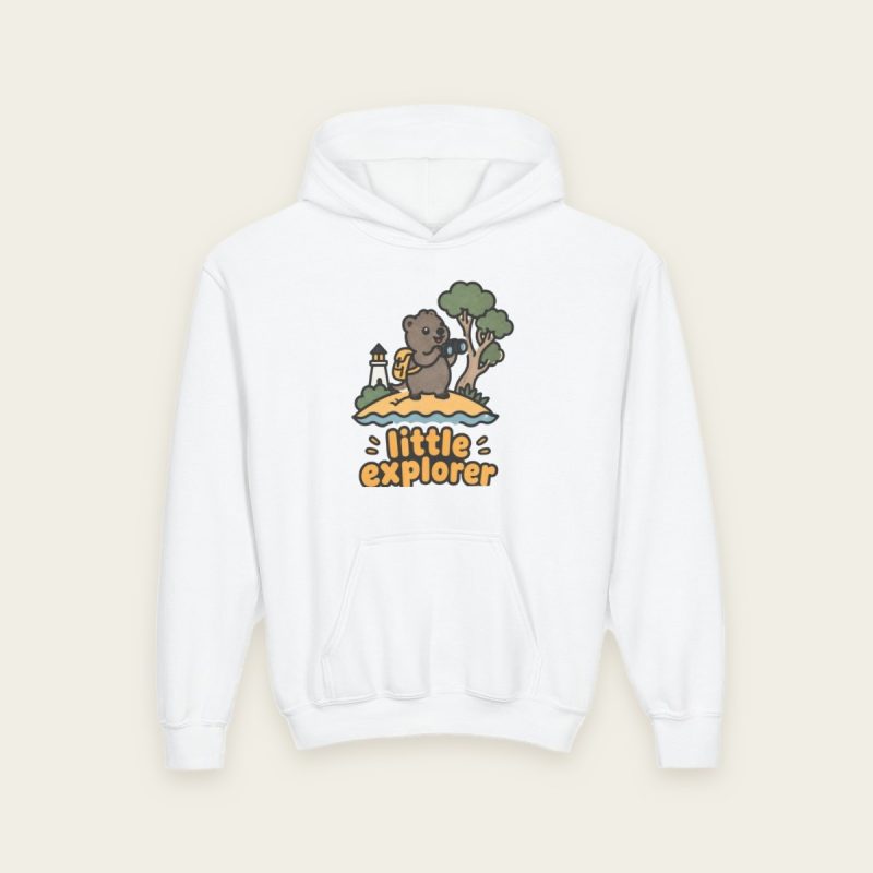 Little Explorer quokka kids hoodie in White