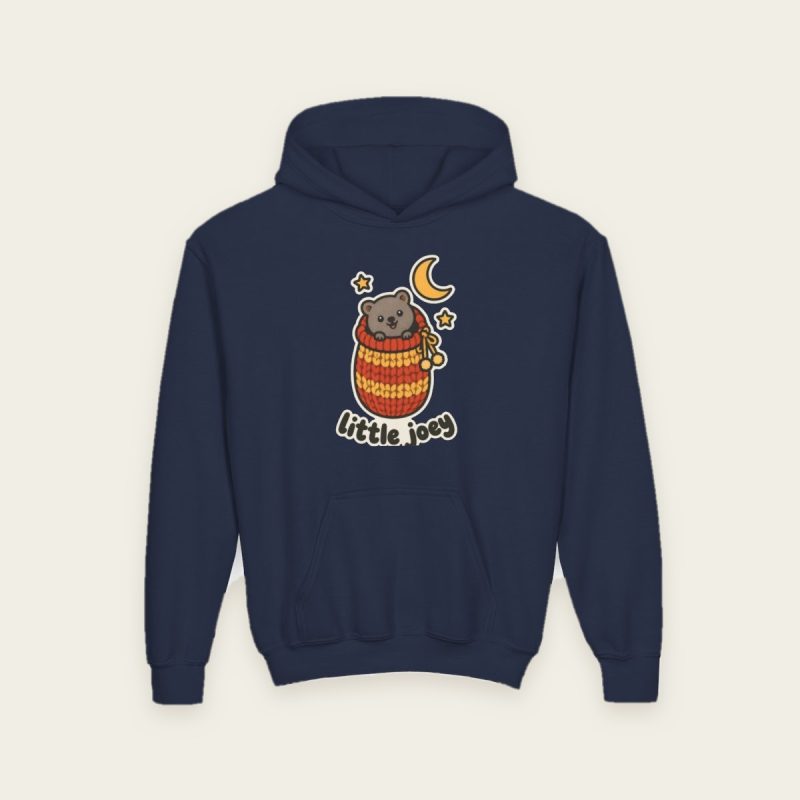 Little Joey quokka kids hoodie in Navy