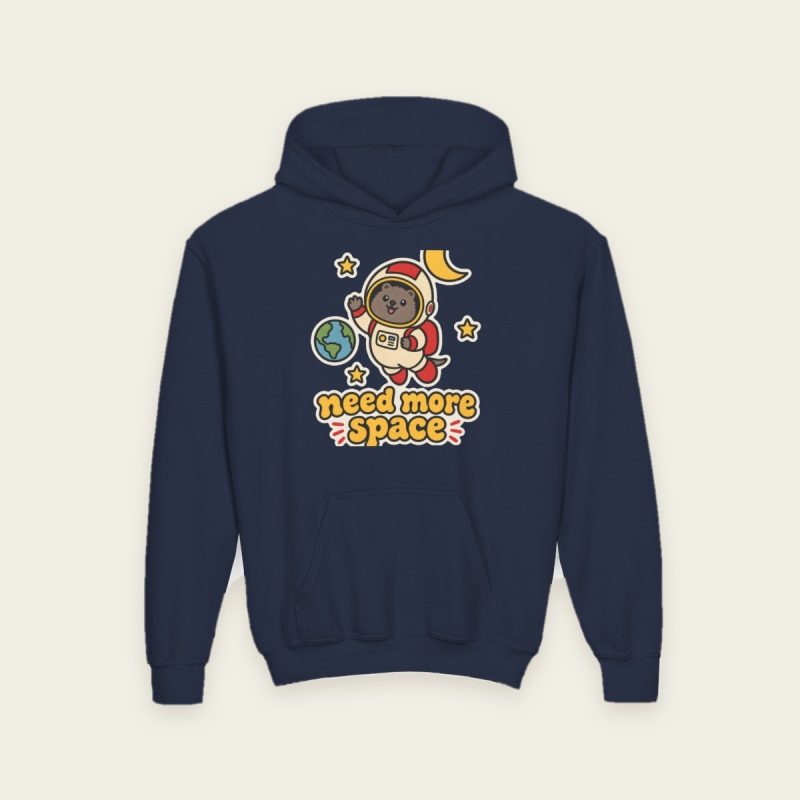 Need More Space quokka kids hoodie in Navy
