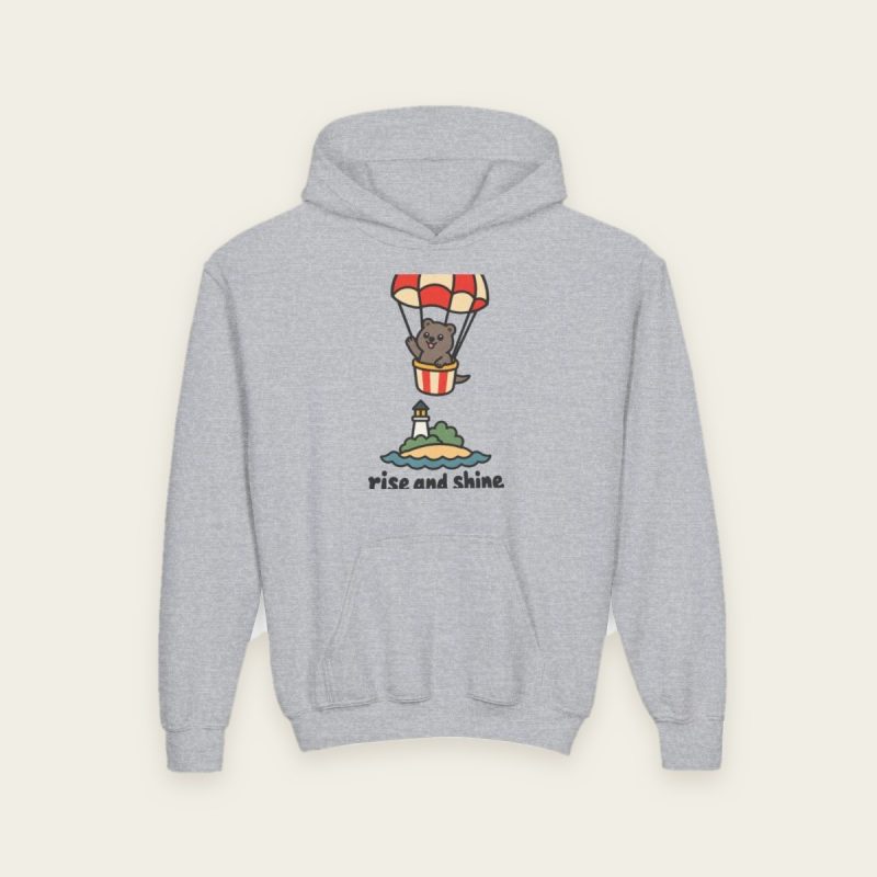 Rise and Shine quokka kids hoodie in Sport Grey