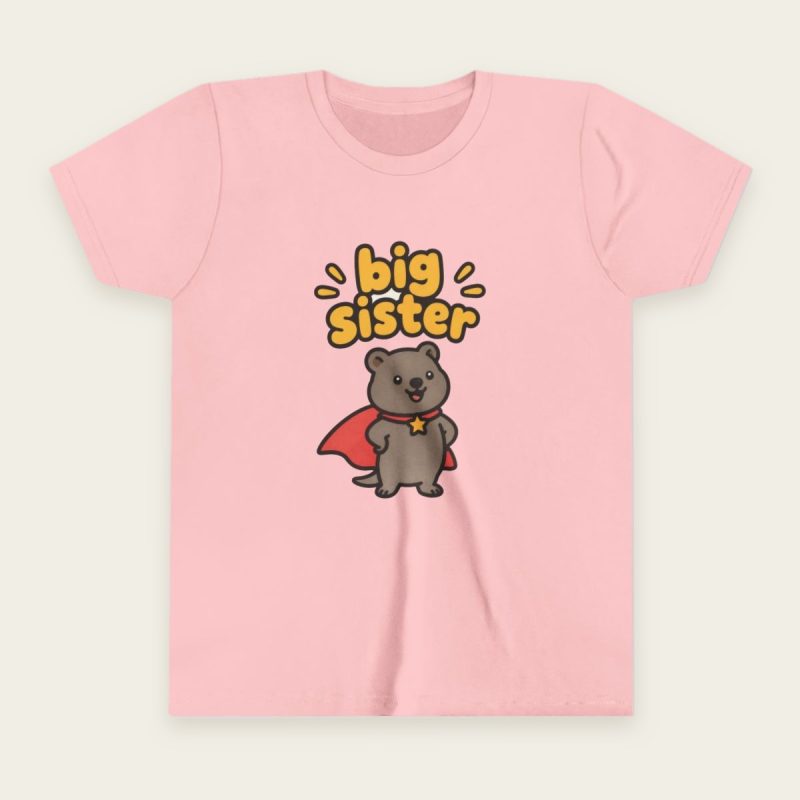 Big Sister quokka kids T-shirt in Pink