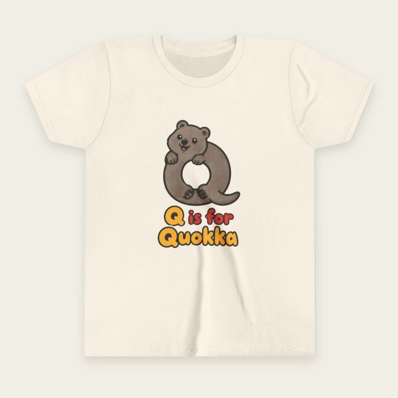 Q is for Quokka kids T-shirt in Natural