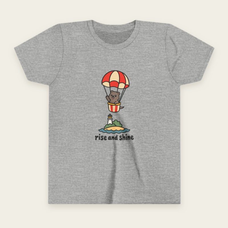 Rise and Shine quokka kids T-shirt in Athletic Heather
