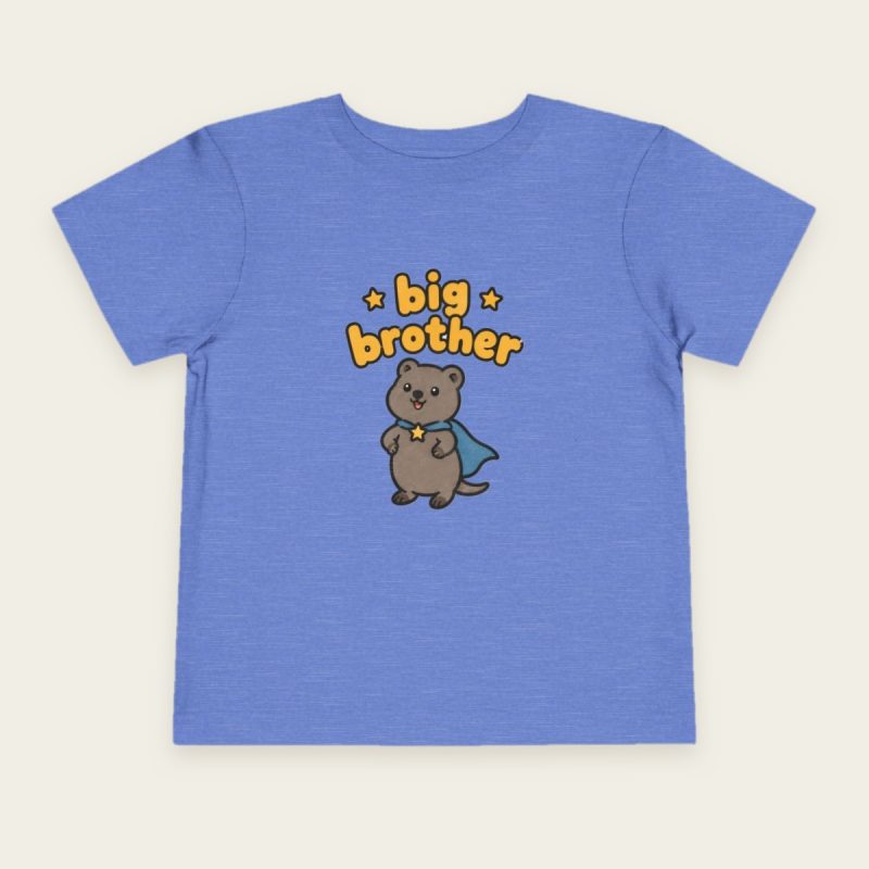 Big Brother quokka toddler T-shirt in Heather Columbia Blue