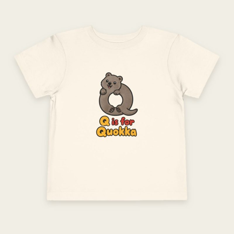 Q is for Quokka toddler T-shirt in Natural
